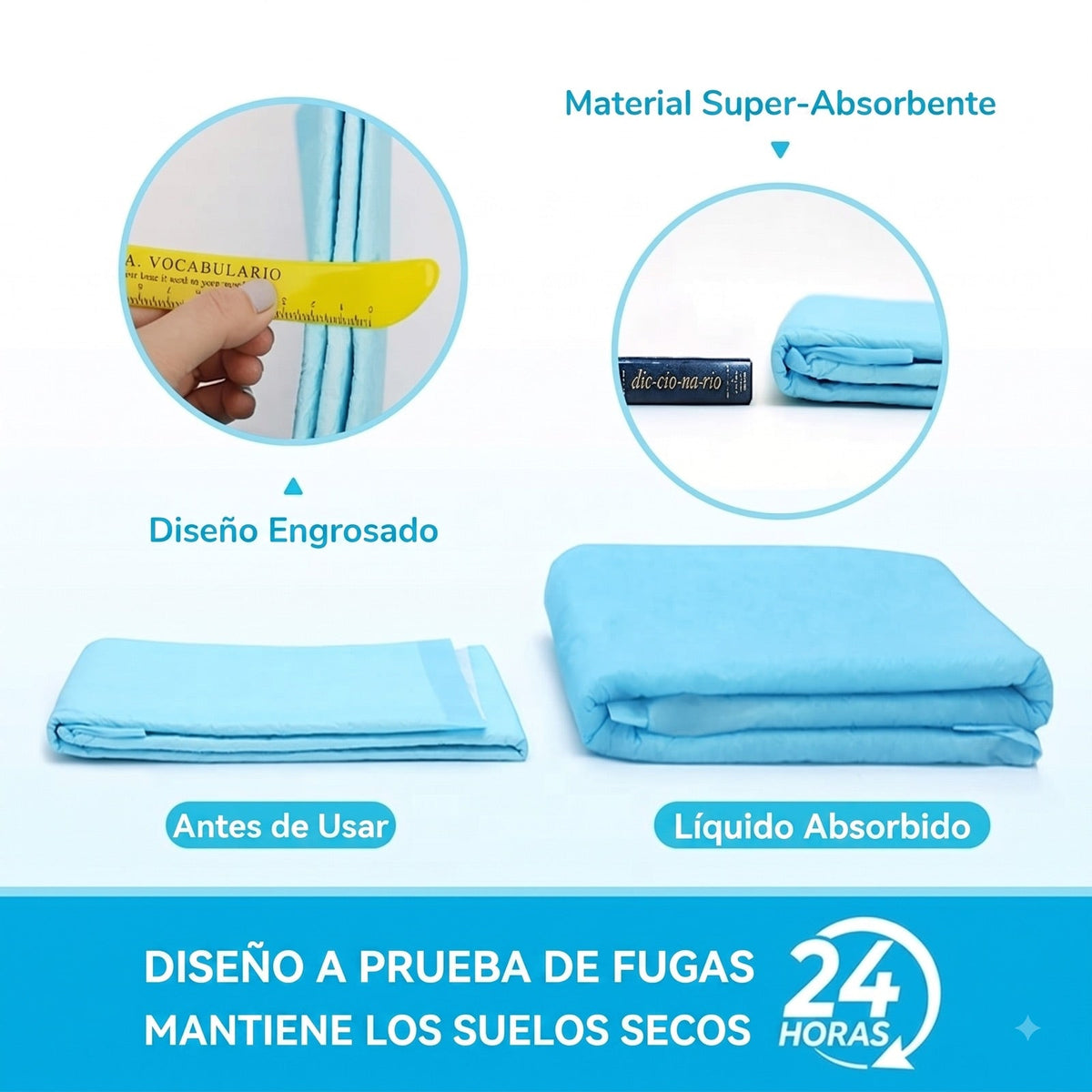Material súper absorbente y diseño engrosado de los paños Argos